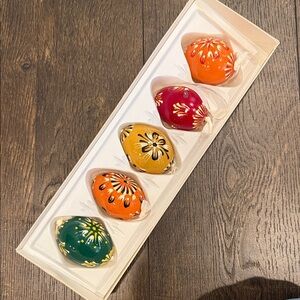 Colorful Hand-Painted Decorative Ornaments - Vintage made in Czech Republic